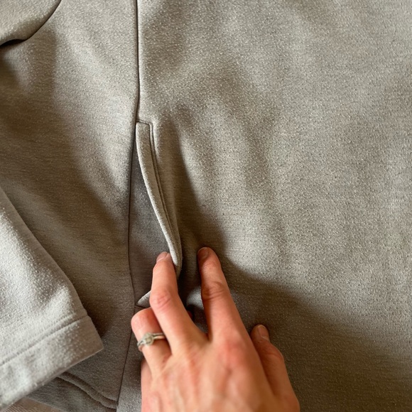 Lucy Activewear Snap Closure Lux Fleece Wrap - Light Grey-Has Pockets,Flattering - Picture 5 of 11